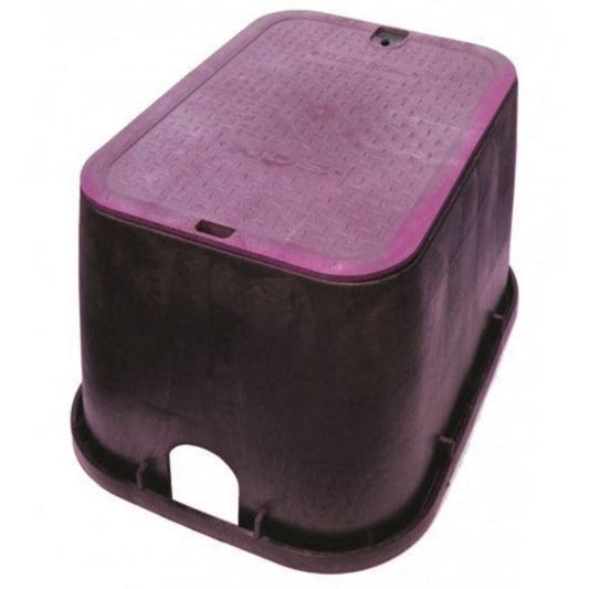 NDS Standard Valve Box Rectangle 14 in. x 19 in. x 12 in.H Purple Box/Purple Lid Overlapping RW