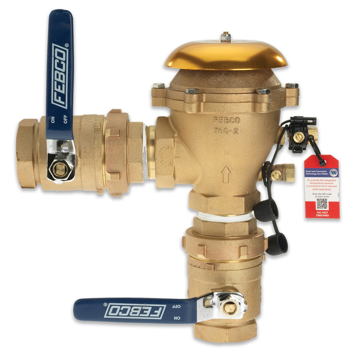 T765GUB  FEBCO U765 Pressure Vacuum Breaker w/ Unions 1-1/2 in. Bronze w/ Freeze Sensing Capability (Sensing Upgrade Kit Sold Separately) | T765GUB