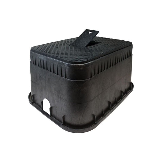 Blck Plastic Meter Box And Lid With Plastic Reader