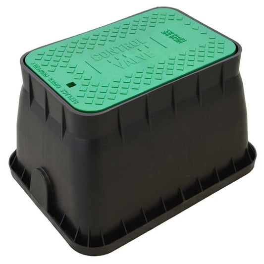 Highline Standard Valve Box Rectangle 11 in. x 16 in. x 12 in. H Black Box/Green Lid Drop-in CV Closed Mouse Holes