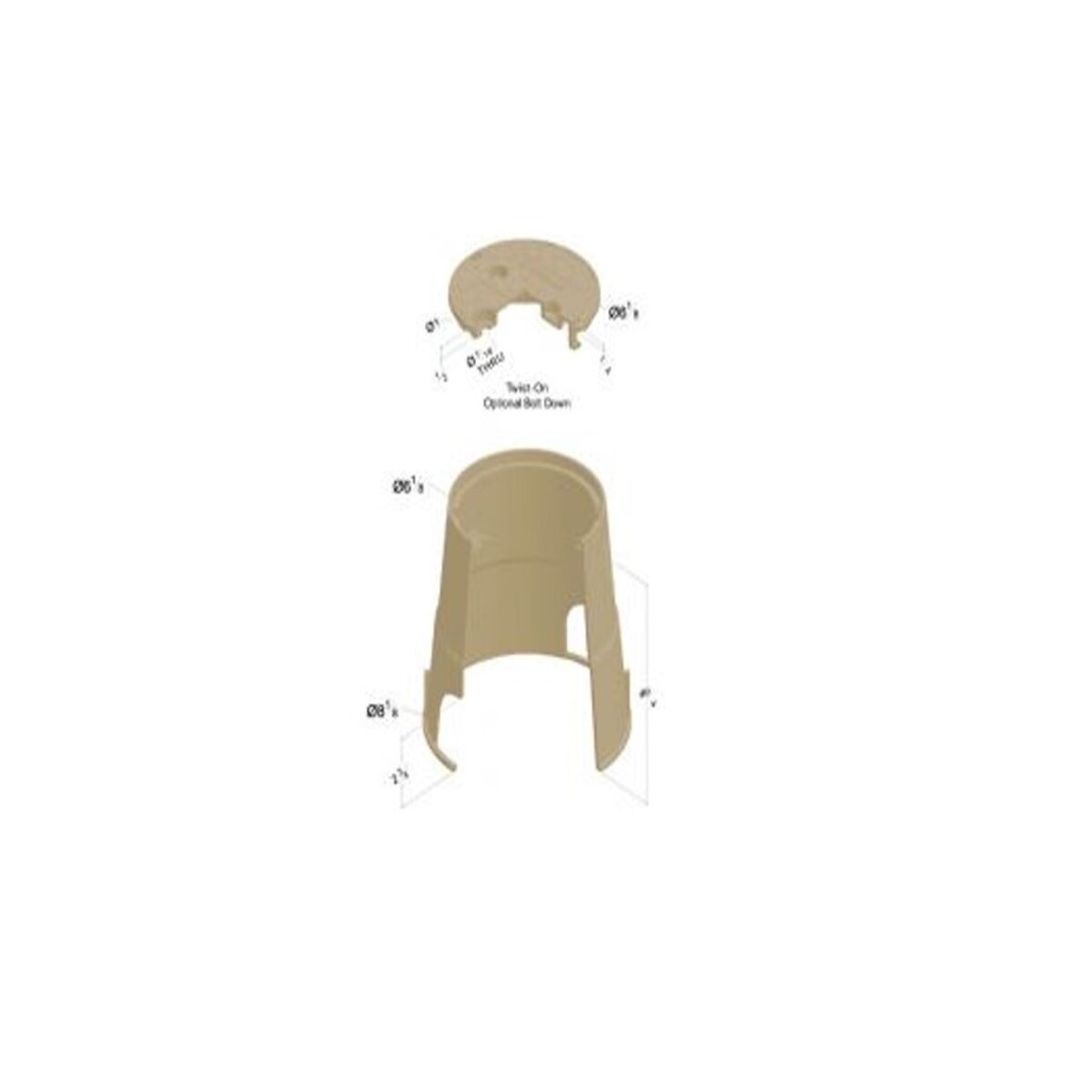 Carson Econo TrussT Round Valve Box w/ Twist Cover Tan ICV 6 in.