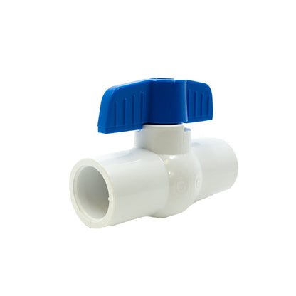 1/2 PVC White Ball Valve Slip 491 Commercial Blue Handle Colonial Lasco