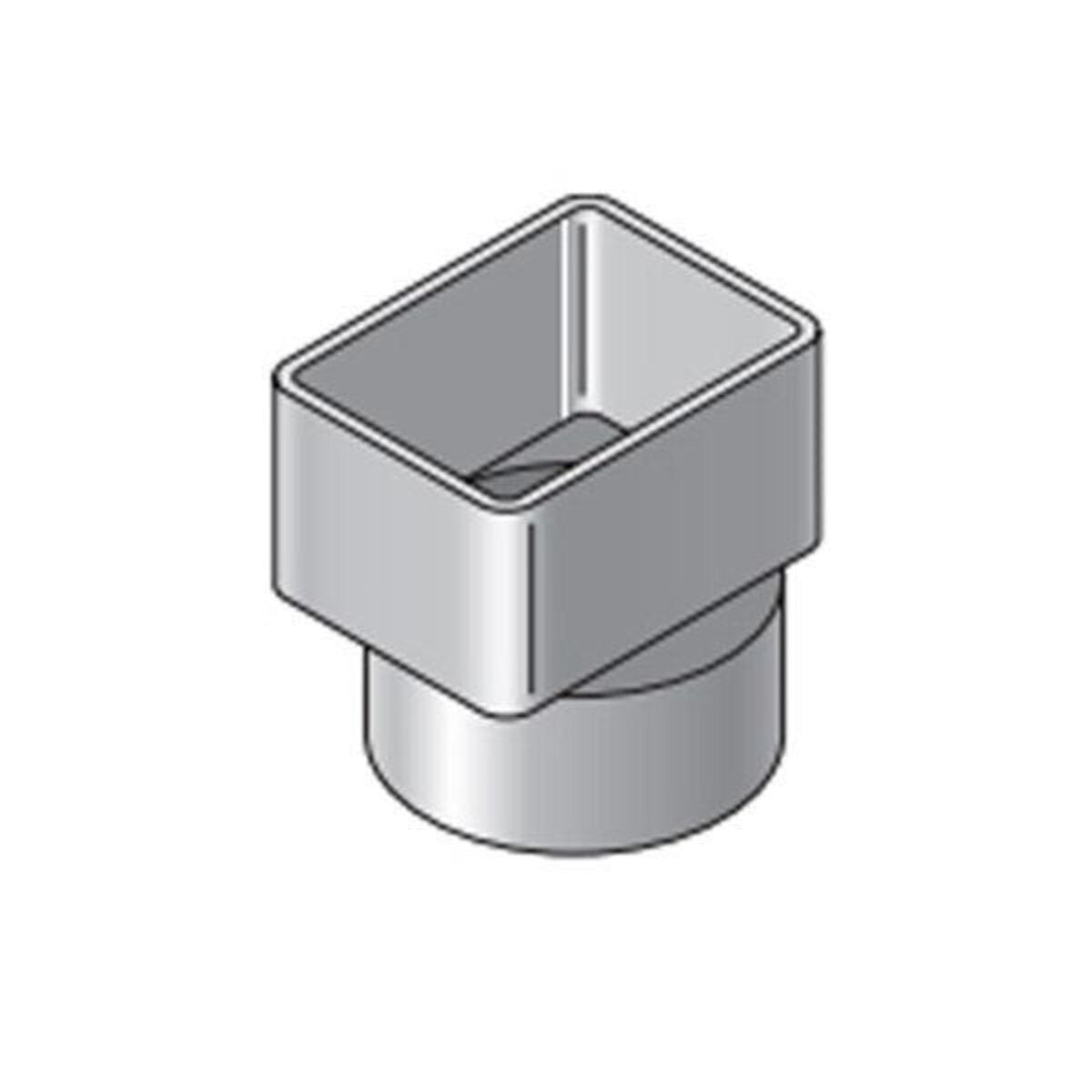 9P04  -NDS PVC S&D Offset Downspout Adapter White 2 in. X 3 in. X 4 in. (Fits 4 in. Pipe)