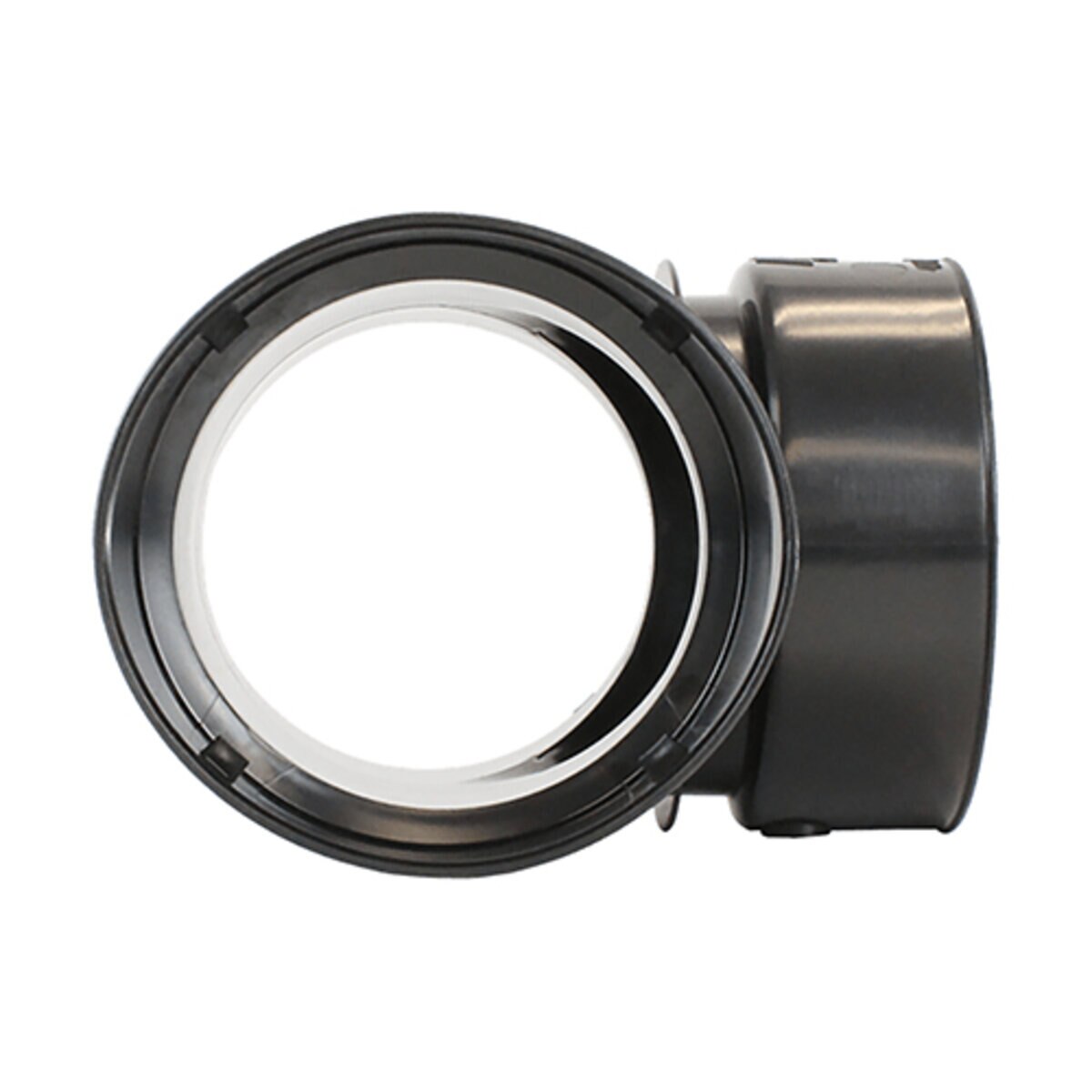 ADS HDPE Corrugated External Snap Tee Black 3 in.