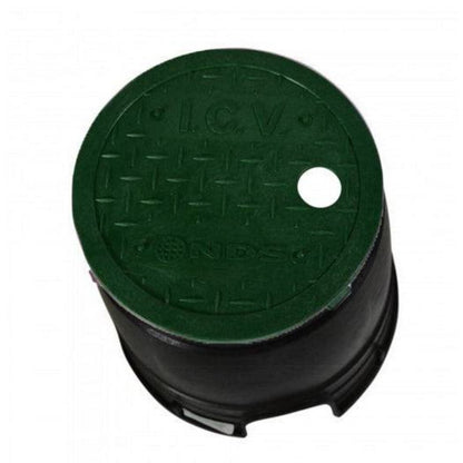 NDS Residential Valve Box Round 6 in. Black Box/Green Lid Overlapping ICV