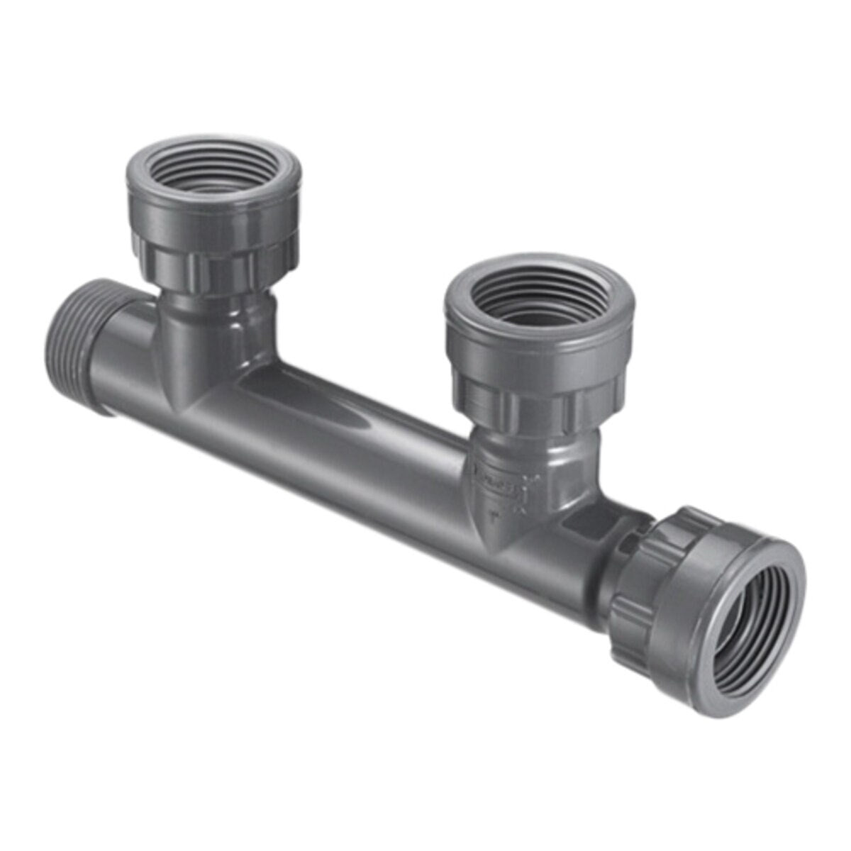 Spears 2-Port Manifold Tee 1 in. Swivel x MIPT x 2-Swivel with O-Ring