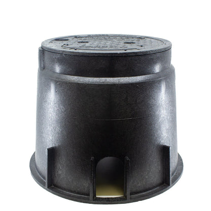 Carson Spec Valve Box Round 10 in. Black Box/Black Lid Overlapping ICV w/Bolt