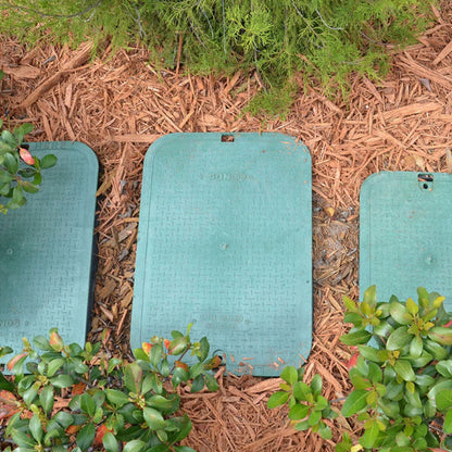NDS Standard-Series Valve Box Lid Jumbo Rectangle 13 in. x 20 in. Overlapping Green Polyethylene ICV Lid Only