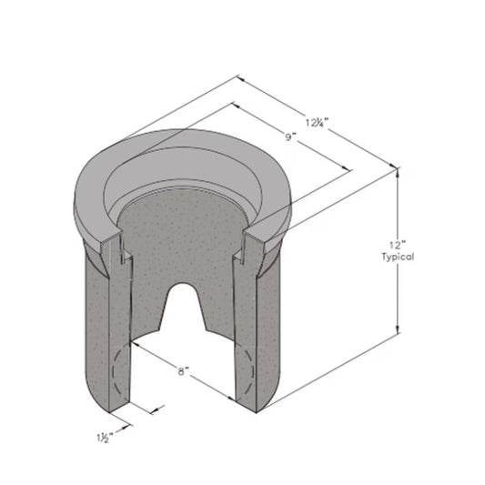 Christy Reinforced Concrete Enclosure Round Concrete Lid w/ Plastic Ring