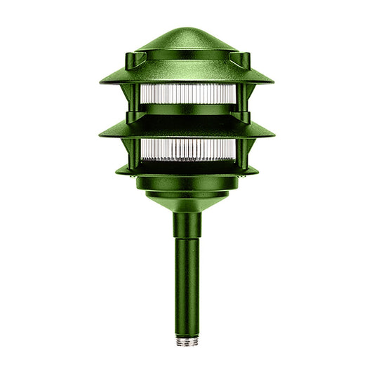 Aluminum 3 Tier Path Light Verde Green No Lamp-PR-6222-G-NL