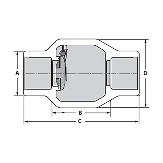 1 PVC Utility Spring Check Valve Soc EPDM
