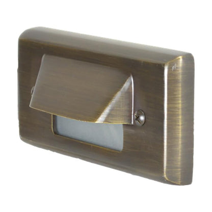 Unique VO5L-L227-FM  Voyager 5 in. Flush Mount Louver Step Light Weathered Brass 2W 2700K LED