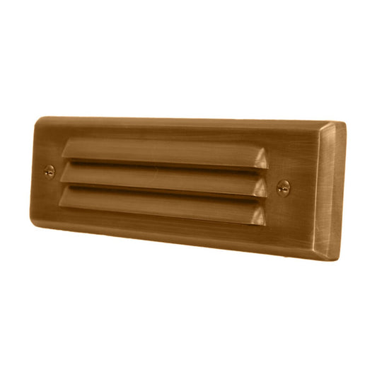 Unique VO8L-L430-FM Voyager 8 in. Flush Mount Louver Step Light Weathered Brass 4W 3000K LED