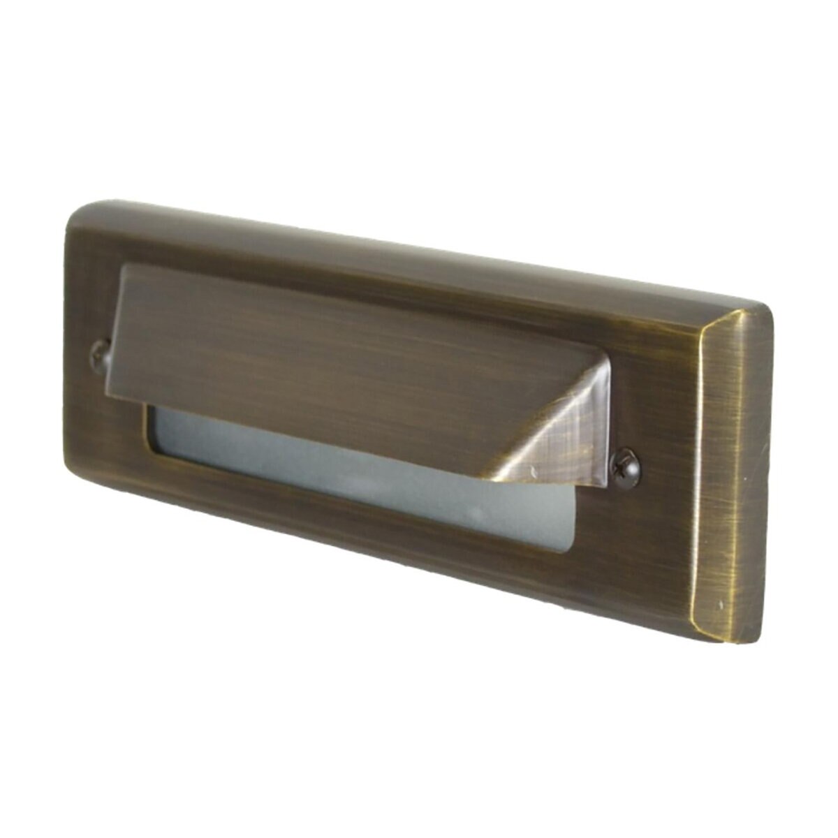 Unique VO8L-L430-FM Voyager 8 in. Flush Mount Louver Step Light Weathered Brass 4W 3000K LED