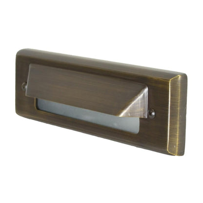 Unique VO8L-L430-FM Voyager 8 in. Flush Mount Louver Step Light Weathered Brass 4W 3000K LED