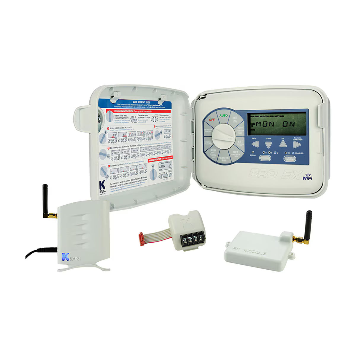 K-Rain PRO EX 2.0 Outdoor Controller WiFi w/ 4 Station Module & Cord
