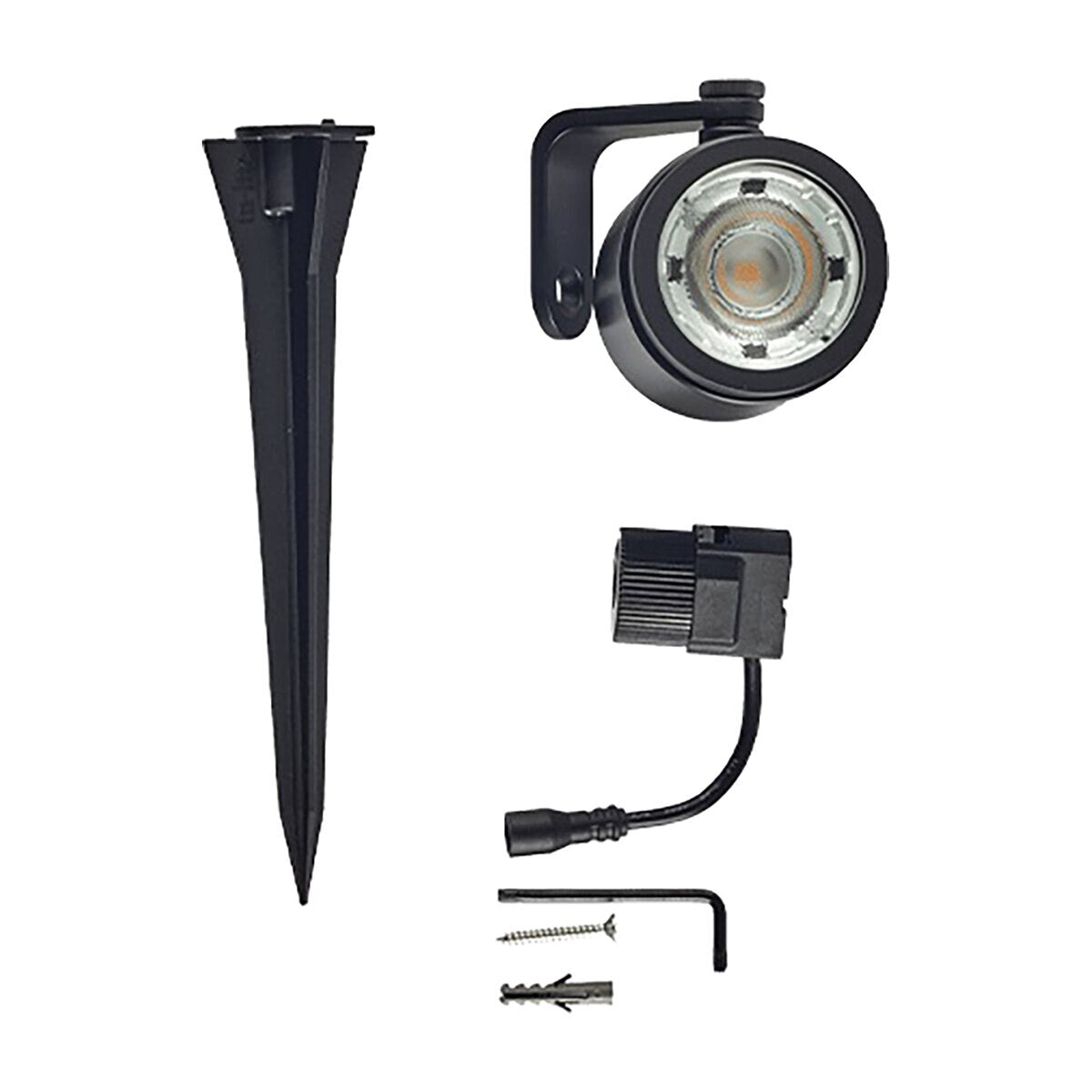 In-Lite-10400902- Big Scope Narrow Outdoor Spotlight 12V Black Finish 5W LED 3100K