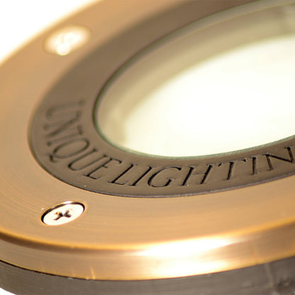 Unique MON-RCSOAB INSPIRA Monet Well Light Weathered Brass with Adjustable Beam RGB CCT LED