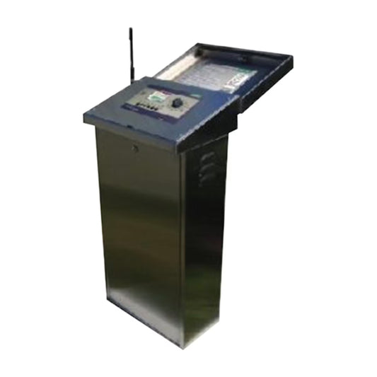 Baseline Controller w/ 60 - Station Powered Bicoder In 16 - Gauge Stainless Steel Pedestal. Supports up To 200 Zones.