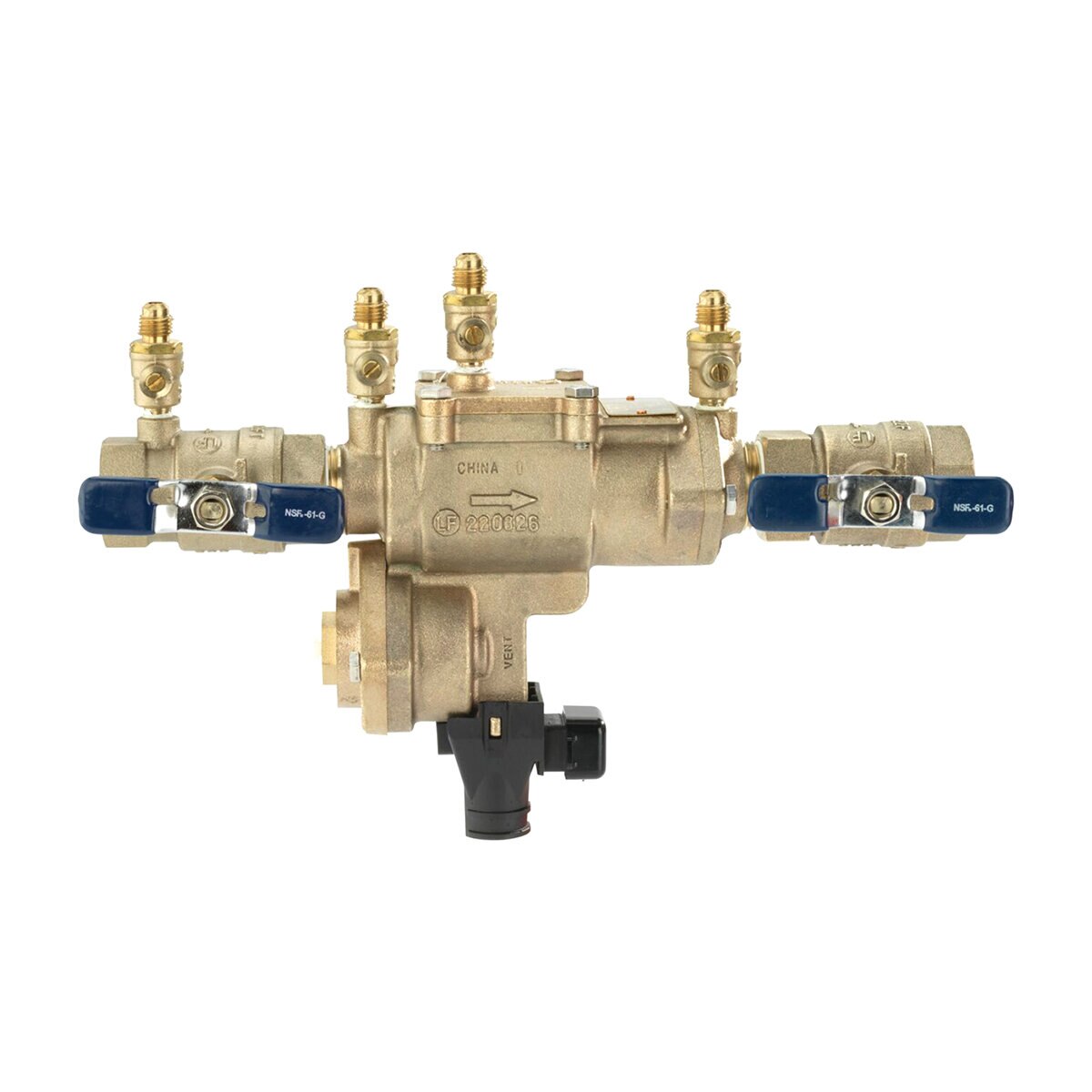 FEBCO LF860 In-Line Reduced Pressure Zone Assembly w/ Ball Valves 1 in. Lead Free Bronze w/ Flood Sensing Capability (Sensing Upgrade Kit Sold Separately) | F683002