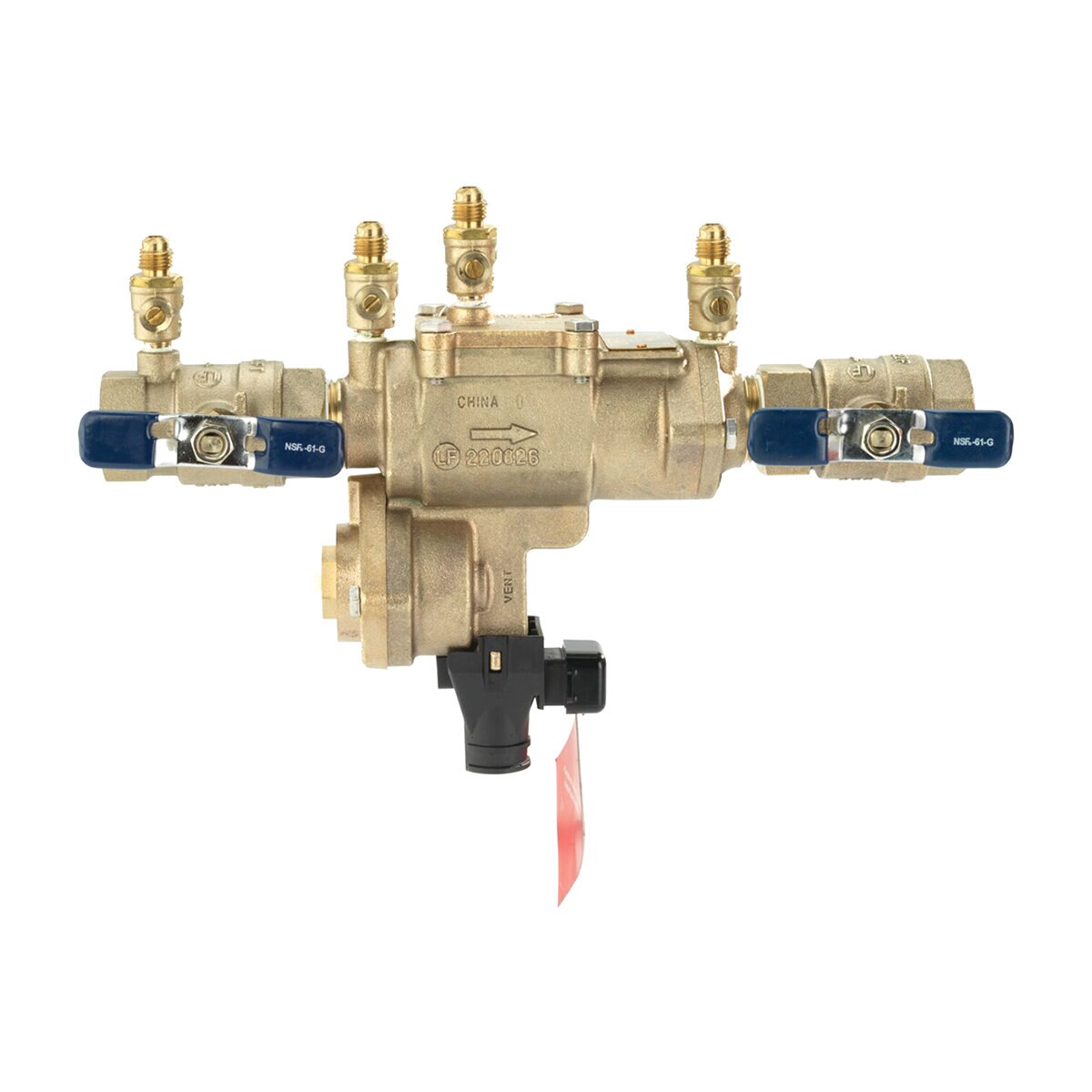 FEBCO LF860 In-Line Reduced Pressure Zone Assembly w/ Ball Valves 1 in. Lead Free Bronze w/ Flood Sensing Capability (Sensing Upgrade Kit Sold Separately) | F683002