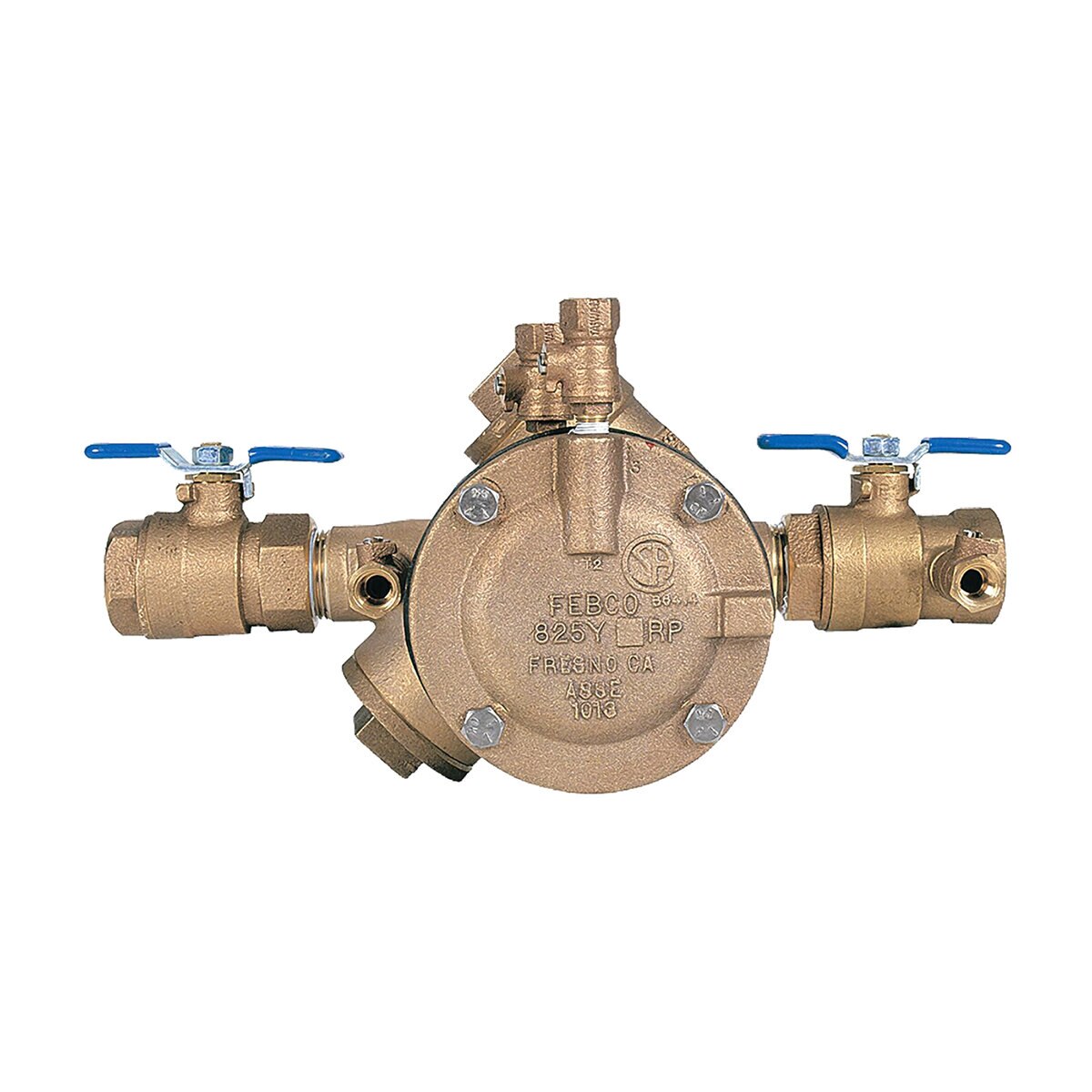 FEBCO 825Y Y-Pattern Reduced Pressure Zone Assembly w/ Ball Valves 1 in. Bronze w/ Flood Sensing Capability (Sensing Upgrade Kit Sold Separately) | F825EBV