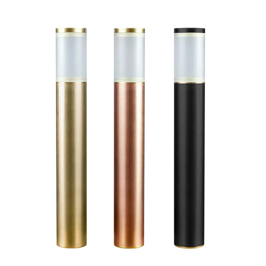 OLYMPIC-BK-NL  Olympic Bollard 16 in. Frosted Acrylic & Brass + Black Cerakote® w/MR16 Socket NL