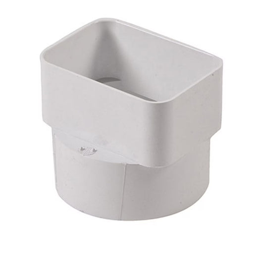 9P10  Nds PVC S&D Offset Downspout Adapter White 4 in. X 6 in. X 6 in. (Fits 6 in. Pipe)