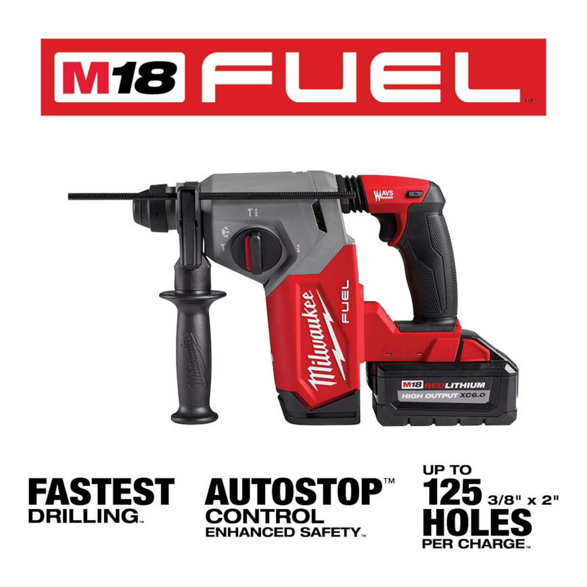Milwaukee M18 FUEL 1 in. SDS Plus Rotary Hammer Kit
