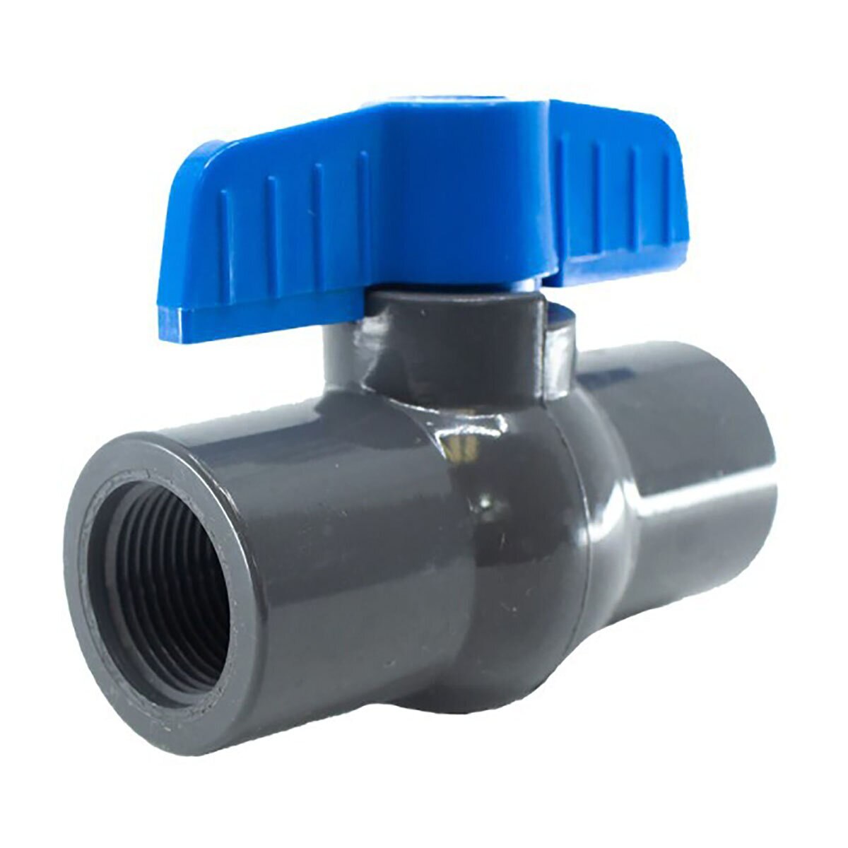 V07791N  Lasco Threaded Ball Valve 491 Series Gray PVC ½ in. Commercial Blue Handle