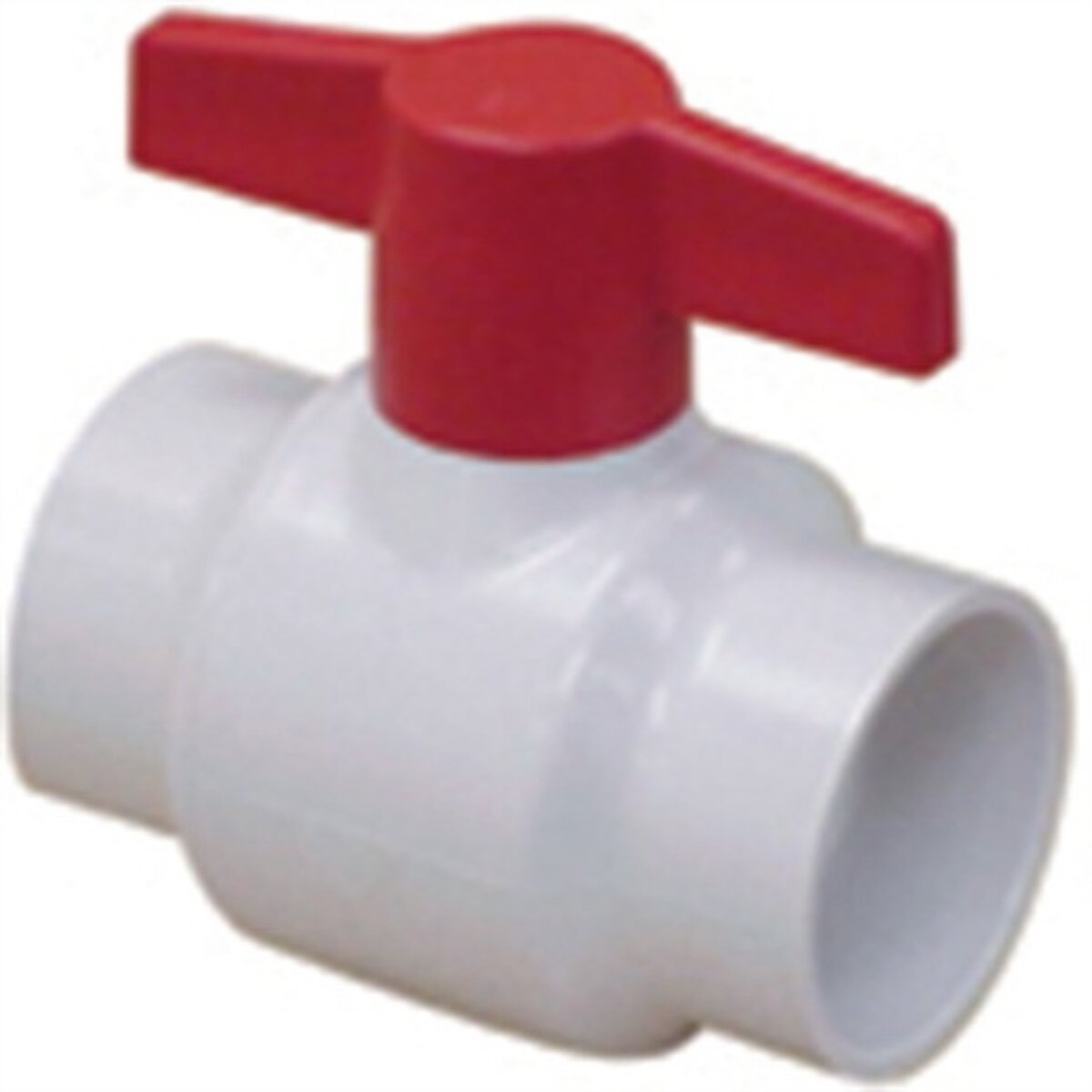 Spears Cold Water White PVC Ball Valve 1 in. Socket w/ Red Handle & EPDM O-Rings