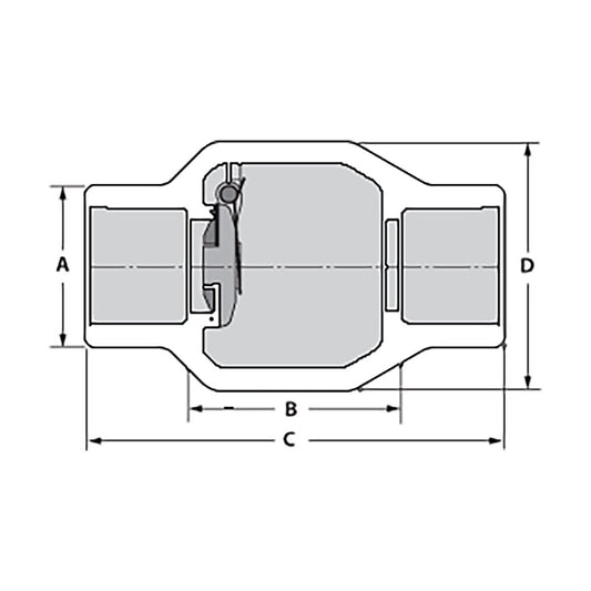 1 PVC Utility Spring Check Valve Soc EPDM