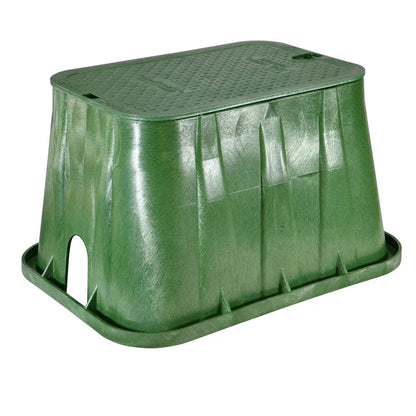 NDS Pro-Spec Valve Box Rectangle 14 in. x 19 in. x 12 in.H Green Box/Green Lid Overlapping ICV