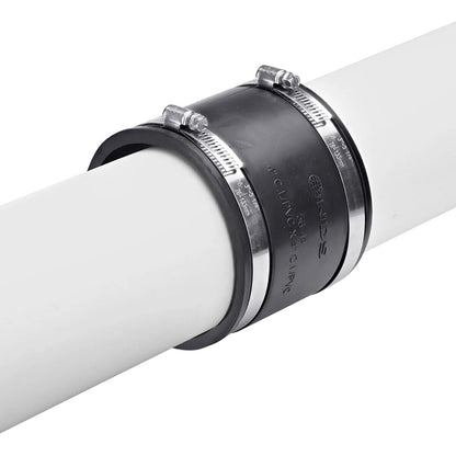 56-44  -NDS PVC S&D/DWV Flexible Coupling Black 4 in. x 4 in. w/ SS Clamps