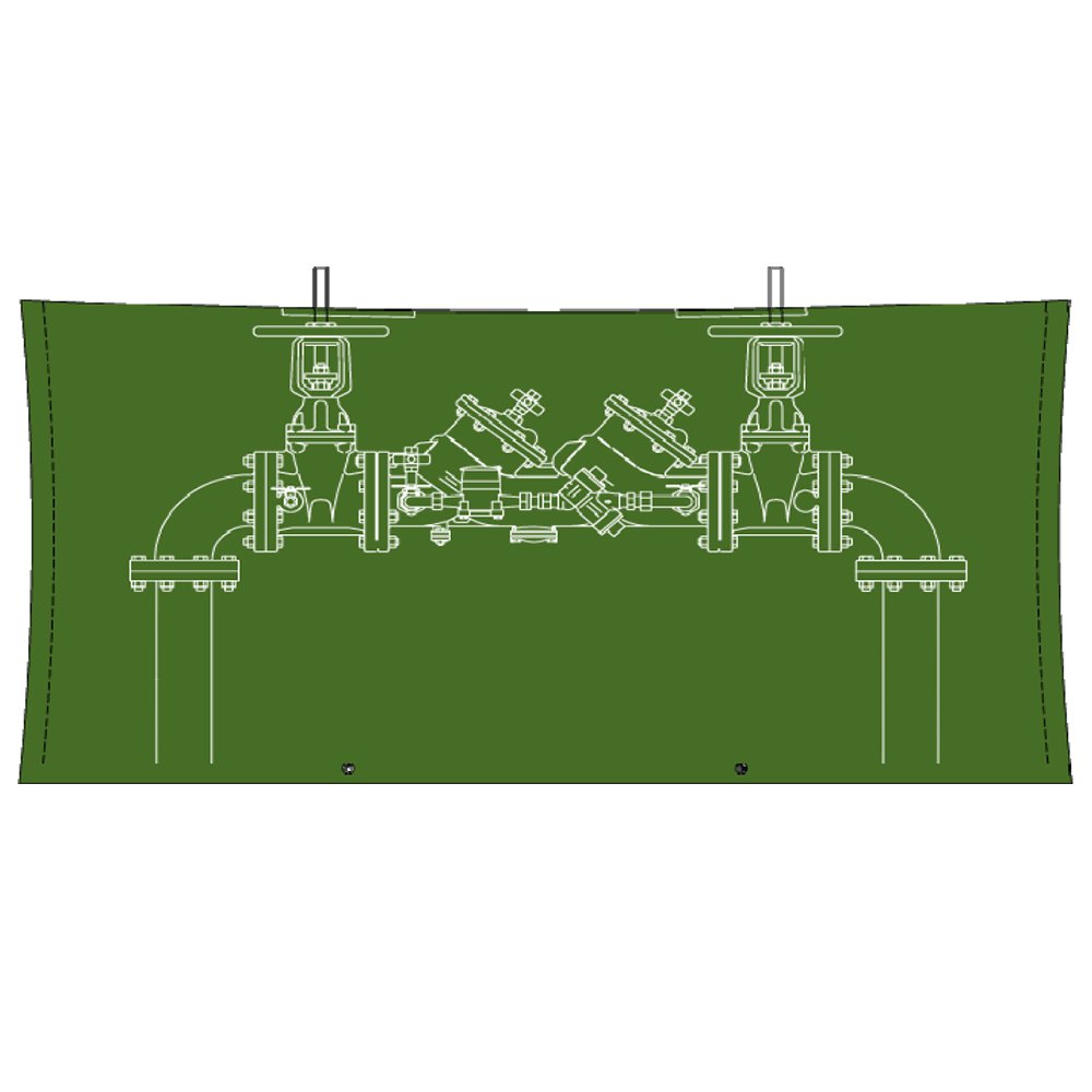 FrostGuard R-19 Insulated Blanket for 6' Backflows (54'H x 108'L)- Green/Tan