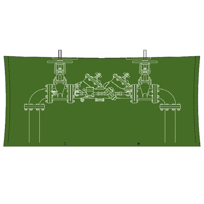 FrostGuard R-19 Insulated Blanket for 6' Backflows (54'H x 108'L)- Green/Tan
