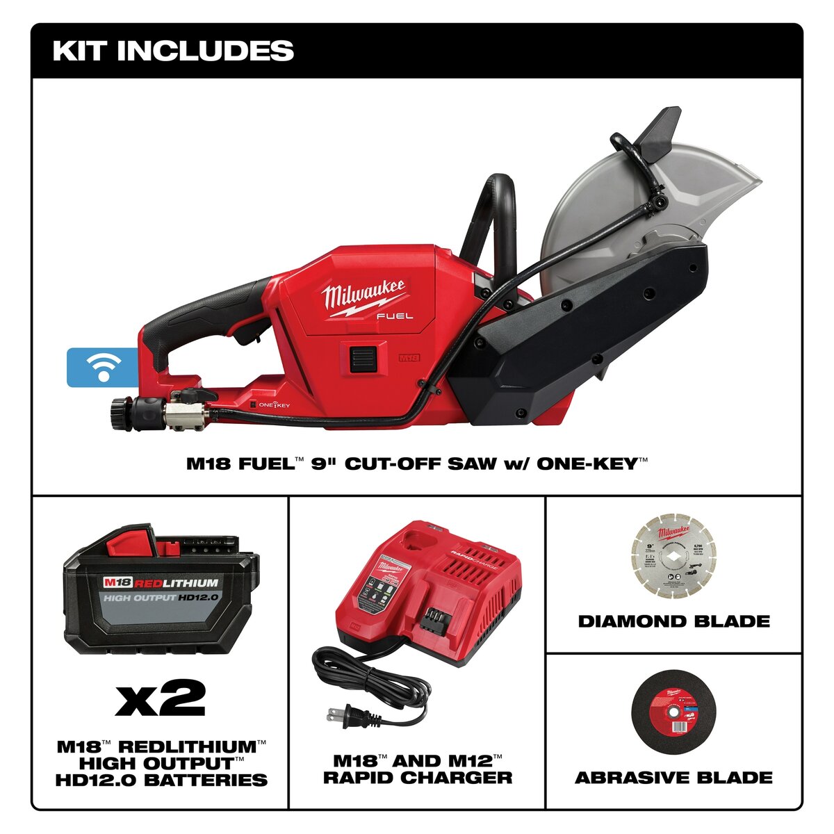 Milwaukee 18V M18 Fuel Brushelss Cordless 9 in. Cut-Off Saw w/ One-Key Kit