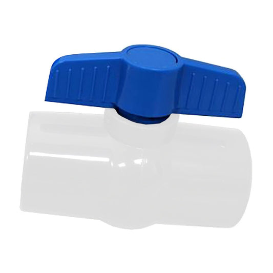 1 1/2 PVC White Ball Valve Slip 491 Commercial Blue Handle Colonial Lasco