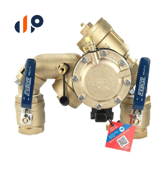 F825HYA  FEBCO 825YA Angle Pattern Reduced Pressure Zone Assembly w/ Ball Valves 2 in. Bronze w/ Flood Sensing Capability (Sensing Upgrade Kit Sold Separately) | F825HYA