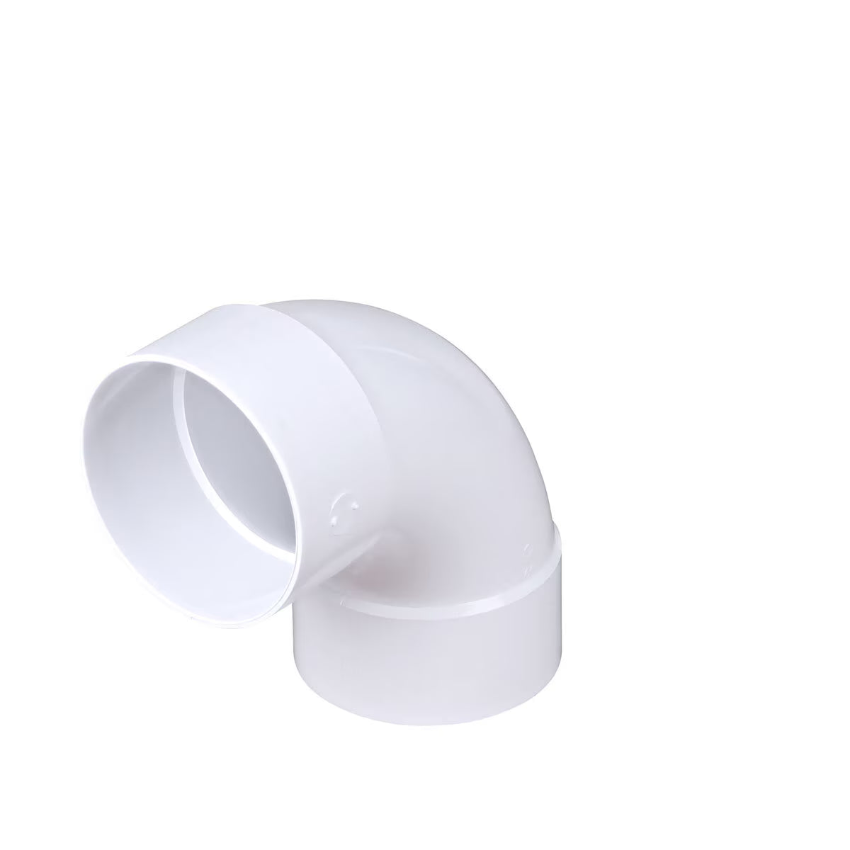 6 PVC 90 Long Elbow Hub x Hub White NDS