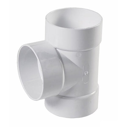 4P01  -NDS PVC S&D Tee HUB x HUB x HUB White 4 in.
