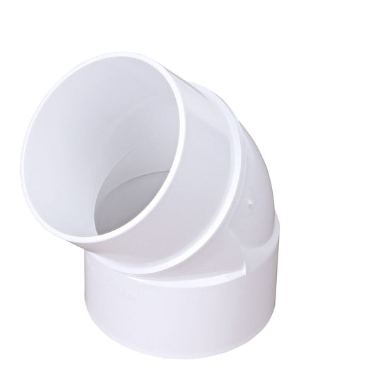 6P03 -NDS PVC S&D 45 Deg. Elbow HUB x HUB White 6 in.