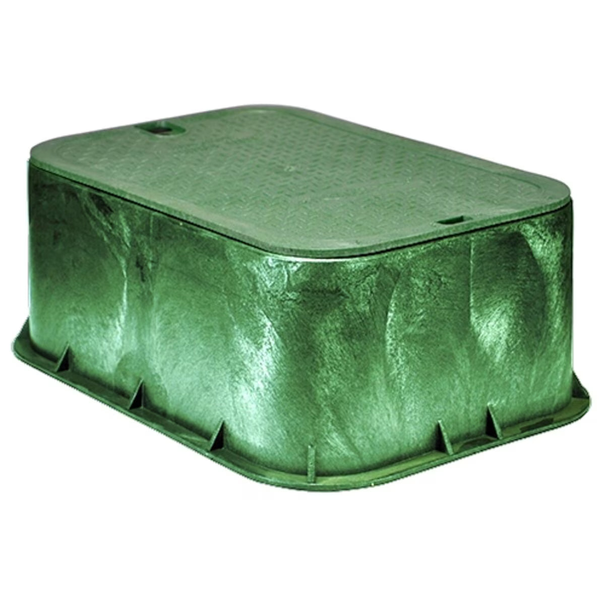 NDS Standard Valve Box Extension Rectangle 14 in. x 19 in. x 6 in. Green Box/Green Lid Overlapping ICV