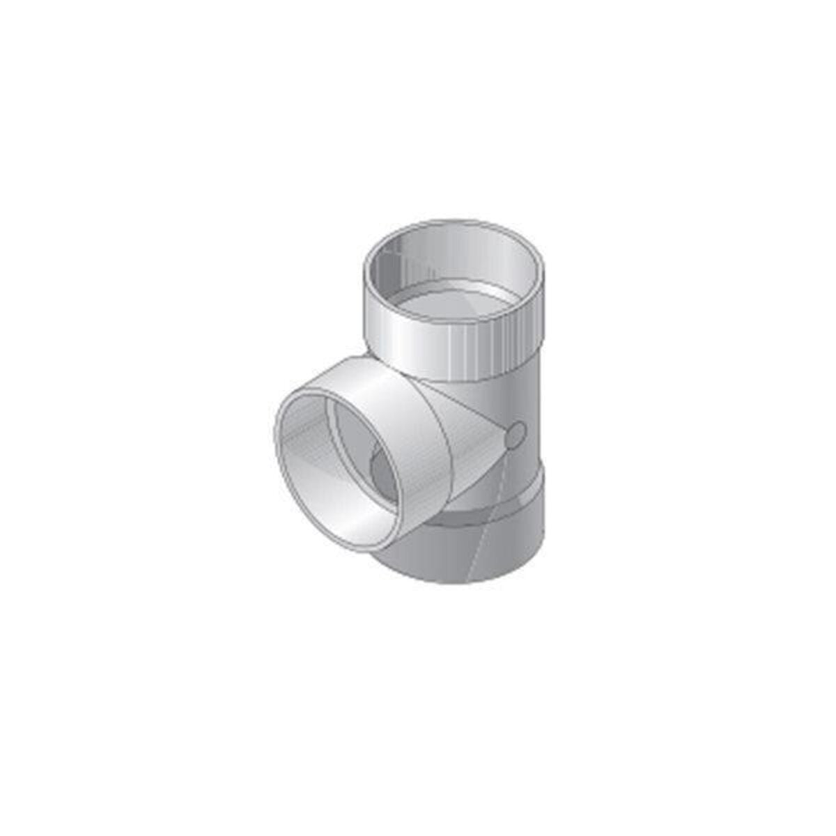 64P01  -NDS PVC S&D Tee HUB x HUB x HUB White 6 in. x 4 in.