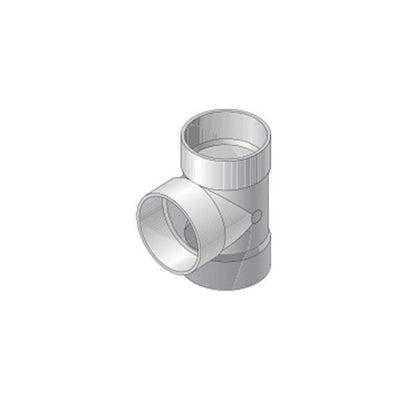 64P01  -NDS PVC S&D Tee HUB x HUB x HUB White 6 in. x 4 in.