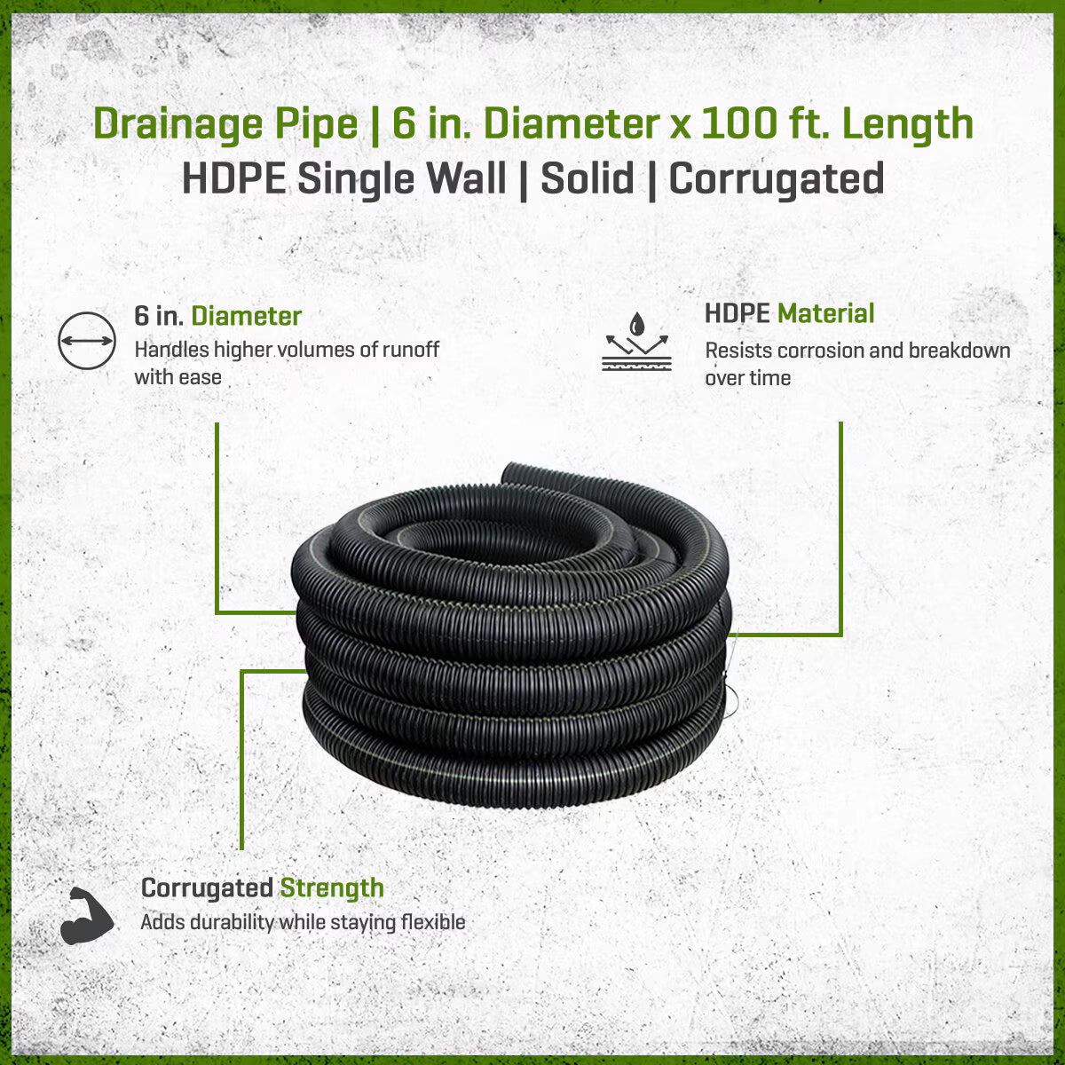 ADS 6 in. x 100 ft. Single Wall Pipe Solid