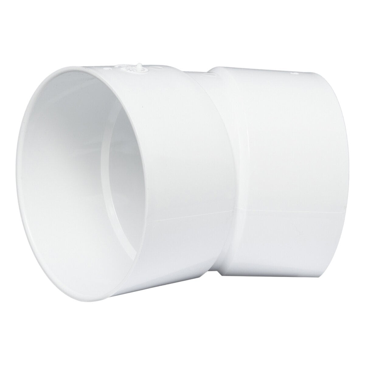 6P04 -NDS PVC S&D 22-1/2 Deg. Elbow HUB x HUB White 6 in.