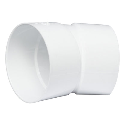 6P04 -NDS PVC S&D 22-1/2 Deg. Elbow HUB x HUB White 6 in.