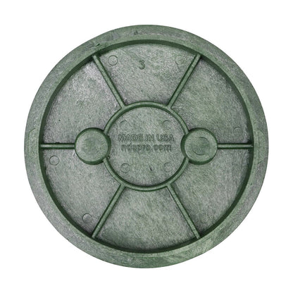 NDS Standard Series Round Valve Box with Cover, Black Box/Green Cover, 6 in. Diameter, HDPE Construction, Overlapping Design, 8-2/3 in. Height
