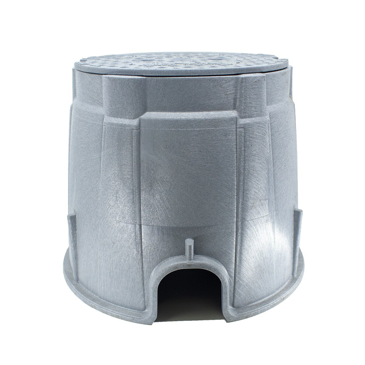 NDS Pro-Spec Electric Box CVR Gray Box/Gray Cover 10 in. Round with Bolt